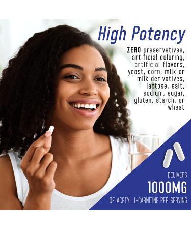 Acetyl L-Carnitine 1000mg | 200 Capsules | 100 Day Supply | Supplement 200 Count - Buy Online on GoSupps.com