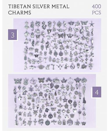 JIALEEY 400 PCS Tibetan Silver Charms Pendants for DIY Bracelet Necklace Jewelry Making - Wholesale Bulk Lots for Crafting - Buy Online on GoSupps.com