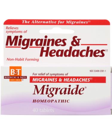 Nature's Way Boericke & Tafel Migraide Migraines and Headaches** Temporarily Relieves Symptoms of Migraines and Headaches 40 Count