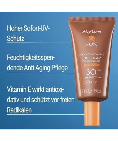 M. Asam Sun Intensive Anti-Aging Sunscreen Face LSF 30 | UVA & UVB Protection | Aloe Vera & Coconut Water | 50ml - Buy Online on GoSupps.com