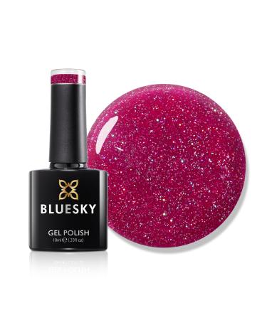 Bluesky Gel Nail Polish 10ml Viva Magenta - LVM05 Hot Pink Glitter Soak-Off Gel Polish for Manicure Professional Salon & Home Use Long Lasting Chip Resistant Requires Curing Under UV/LED Lamp