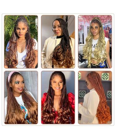 RuiYok French Curl Crochet Braids 14 Inch Ombre Brown Goddess Box Braids - Pack of 8 | T30 - Buy Online on GoSupps.com