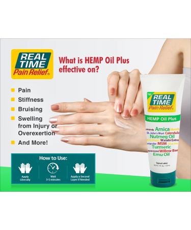 Real Time Pain Relief Hemp Oil Plus - 4 oz Tube - Buy Online on GoSupps.com