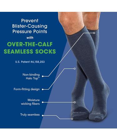 SmartKnit Seamless Over-The-Calf Socks 3-Pack for Diabetes, Arthritis, or Sensitive Feet (Black/White/Navy, Large) - Buy Online on GoSupps.com