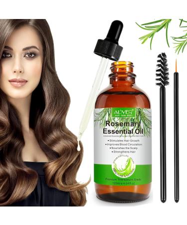 Organic Rosemary Oil for Hair Growth and Skin Care - 120ml Pure Essential Oil for Hair Loss Treatment - Buy Online on GoSupps.com