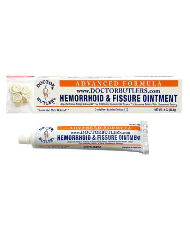 Doctor Butler's Advanced Hemorrhoid & Fissure Ointment - Lidocaine Hemorrhoid Treatment That Helps Protect Skin While Healing for Fast Acting Pain Relief, Itch Relief and Swelling* (1.5 oz. Tube)
