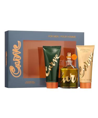 Curve Curve for Men 3 Piece Men's Fragrance Gift Set 4.2 Oz Eau De Cologne 3.4 Oz After Shave Balm and 3.4 Oz Shower Gel 3 Count 3 Count (Pack of 1) Face Balm/Body Wash - Buy Online on GoSupps.com