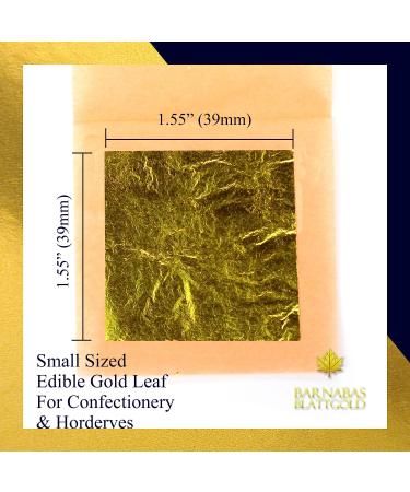 Barnabas Gold Genuine Edible Gold Leaf - 48 Sheets | Professional Quality Loose Leaf for Cupcakes & Chocolate - 1.5 Inches | Book of 48 Sheets - Buy Online on GoSupps.com
