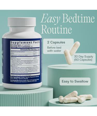 BIOMA Night Metabolism & Sleep - Supports Digestion Energy Metabolism & Restful Sleep with Melatonin Vitamin D Magnesium & More - 60 Capsules (30-Day Supply) 60 Count (Pack of 1) - Buy Online on GoSupps.com