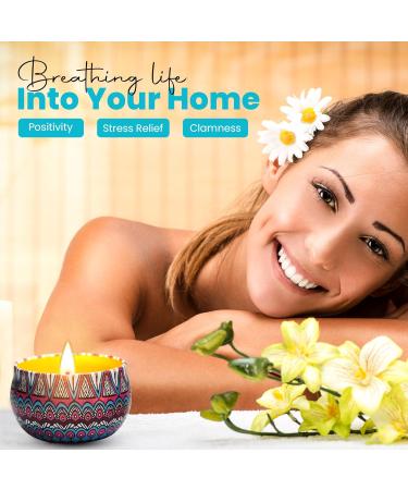 Buy Soy Wax Candle 4 Pack Gift Set - Lavender Rose English Pear Freesia Vanilla - Natural Aromatherapy Candles for Home - Perfect Gifts for Women - 4 Oz Each - Buy Online on GoSupps.com