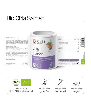 Raab Vitalfood Bio Chia Seeds - Premium Vegan High Fiber Calcium & B Vitamins 200g Pack | International Shipping - Buy Online on GoSupps.com