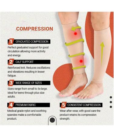 Royalaura Medical Grade Compression Stockings - Varicose Vein Relief Calf Sleeves for Men & Women (M Yellow) - Footless Compression Leggings - Buy Online on GoSupps.com