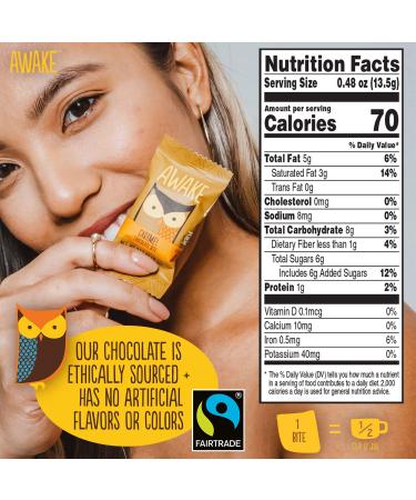 AWAKE Caffeinated Chocolate - Dark Chocolate - Pack of 50 - 0.48 Oz. - Buy Online on GoSupps.com