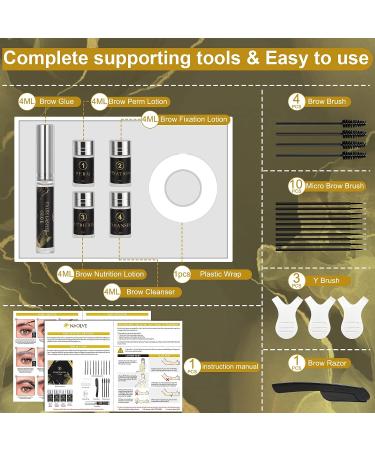 NAOLVE Eyebrow Lamination Kit - Professional At-Home DIY Brow Perm for Instant Lift | Includes Brow Brush and Micro Brushes | Easy for Beginners - Buy Online on GoSupps.com