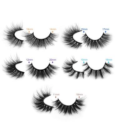 10 Pairs Wispy Faux Mink False Eyelashes Set with Glue & Tweezers - Soft, Reusable, Portable Boxes - Buy Online on GoSupps.com