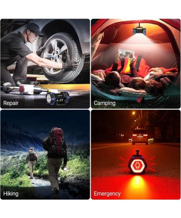 Rechargeable LED Camping Lantern 1500LM | 8 Light Modes, USB Power Bank | Portable Emergency Flashlight for Outages, Hurricane, Hiking - Blue - Buy Online on GoSupps.com