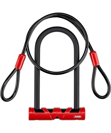 Buy Abus Ironing Lock Ultimate 420 + USH Holder + Fuse Cable Cobra 10/120 - Premium Bicycle Lock Set - Security Level 12 - Black/Red - 23cm | International Shipping Available - Buy Online on GoSupps.com