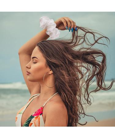 YOHAMA 6.3 Inch Oversized White Scrunchies - Big Hair Scrunchie for Girls - Elastic Hair Ties - Thick Hair Wrap - Ponytail Holder - Bun Decoration (1 pc) - Buy Online on GoSupps.com