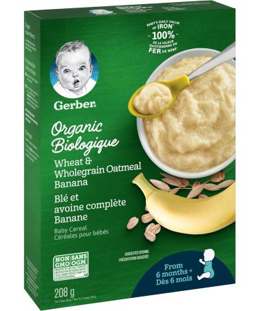 GERBER Organic Wheat & Wholegrain Oat Banana Baby Cereal - Buy Online on GoSupps.com