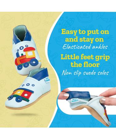 Soft Sole Leather Baby Shoes for Boys and Girls | Toddler Walking Shoes 0-6 Months - Train Design - Buy Online on GoSupps.com