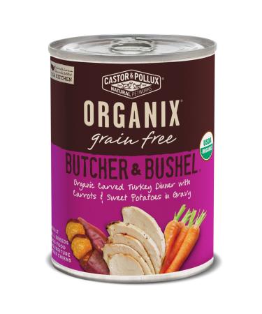 Castor & Pollux Organic Grain Free Canned Wet Dog Food Organix Butcher & Bushel (12) 12.7 oz Cans Carved Turkey 12.7 Ounce (Pack of 12)
