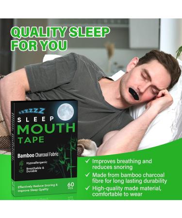 Anti Snoring Mouth Tape with Natural Bamboo Charcoal - Snoring Aid for Men and Women - Black - Buy Online on GoSupps.com