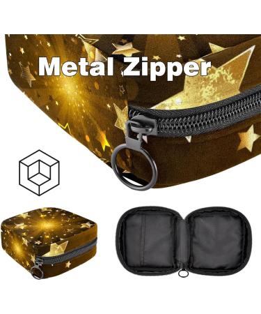 Muooum Menstrual Artery Bag - Stylish Zipper Flip Bag for Women & Girls | Collect Tampons & Essentials | Golden Stars on Dark - Shop Now! - Buy Online on GoSupps.com