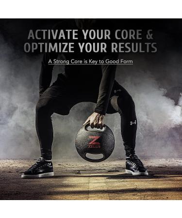 ZELUS 10lb Medicine Ball with Dual Grip for Strength Training Core Workouts - Buy Online on GoSupps.com