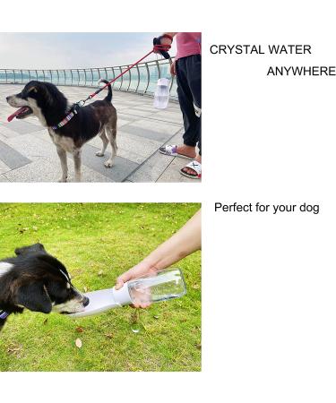 COFOETLN Dog Water Bottle 19oz White - Portable Leak Proof Dispenser for Travel and Walking - Dishwasher Safe Foldable Bowl Included - Buy Online on GoSupps.com