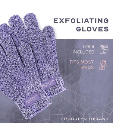 Brooklyn Botany Exfoliating Gloves - Heavy Duty Body Scrubber & Dead Skin Remover for Bath & Shower - 1 Pair - Buy Online on GoSupps.com