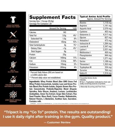 Nutrology TRIPACT Protein - Premium Nutrition Shake - Non-GMO Grass Fed Whey Protein Plant Proteins Greens Superfoods & Probiotics - 5g BCAAs - Creamy Chocolate & VanillaLatte w/Cinnamon 1.5lb Each - Buy Online on GoSupps.com