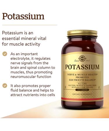 Solgar Potassium 250 Tablets - Supports Heart & Muscle Function | Buy Now - Buy Online on GoSupps.com