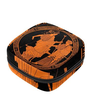 Mythological action by Apollo and Artemis Greek Painting Women Binding Storage Pasher Power Pocket For Women Teenager Girls Menstrual Cup Paying Settings Holders