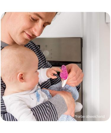 MAM Cooler & Clip - Cooling Bite Ring for Babies 2+ Months | Lightweight Easy Attachment Pink - Buy Online on GoSupps.com