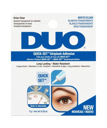 DUO Quick-Set Striplash Adhesive Clear 7g Eyelash Adheisve Applies White Dries Clear All-Day Wear Strip And Individual Lashes Sets In Seconds Water-Resistant Vegan-Friendly Cruelty-Free Eyelashes - Buy Online on GoSupps.com