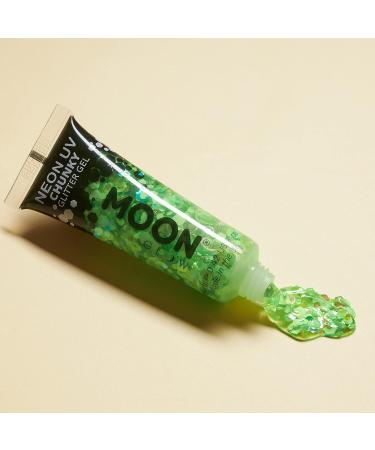 Neon UV Green Chunky Glitter Gel - 12ml | Face & Body Sparkle | Eco-Friendly Formula - Buy Online on GoSupps.com