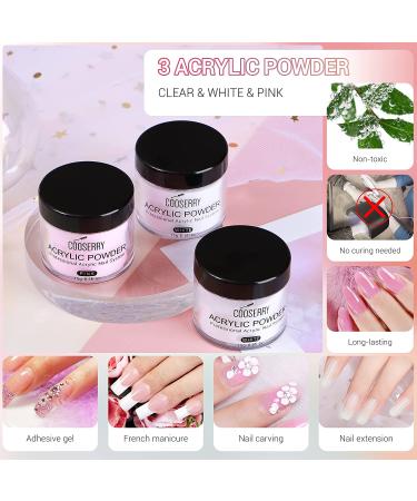 Cooserry Acrylic Powder and Monomer Liquid - Professional Nail Kit with Diamond Powder and Brush | Nail Art Starter Set - Buy Online on GoSupps.com