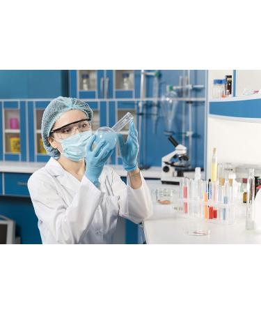 100 Pcs-21 Bouffant Disposable Hair Net Caps Bundle with Gloves - Blue (21 Inch) | For Microblading, Tanning, Food Service, Sleeping - Buy Online on GoSupps.com