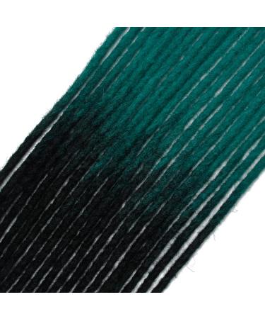 Handmade 24 Synthetic Dreadlock Extensions - 0.6cm Thin Crochet Braids in Green | Soft Hip-Hop Style - 20 Strands - Buy Online on GoSupps.com