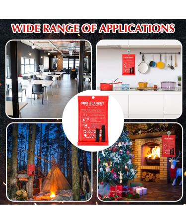 Fire Blanket 39x39 Inch Fiberglass 6-Pack - Flame Retardant Emergency Survival Safety Cover for Kitchen, Home, Car, Office | Fireproof Suppression Blanket for Warehouse, Camping - Buy Online on GoSupps.com