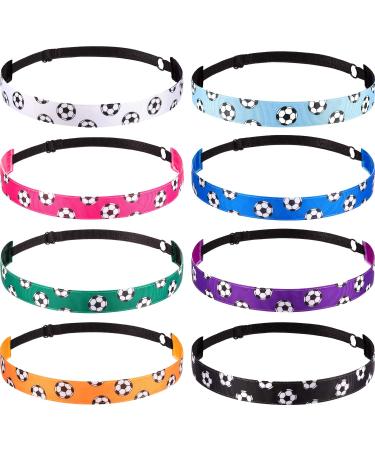 SATINIOR 8 Pack Soccer Hair Accessories Football Hairband Sport Elastic Headband for Girl