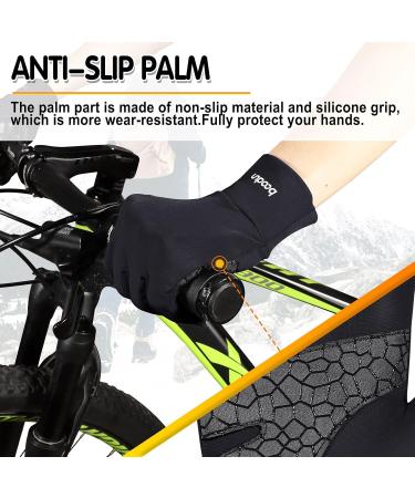 Aohan Unisex Windproof Winter Running Gloves - Touchscreen Anti-Slip Sports Gloves for Cycling Hiking Climbing Skiing | Men & Women | Black L-XL - Buy Online on GoSupps.com
