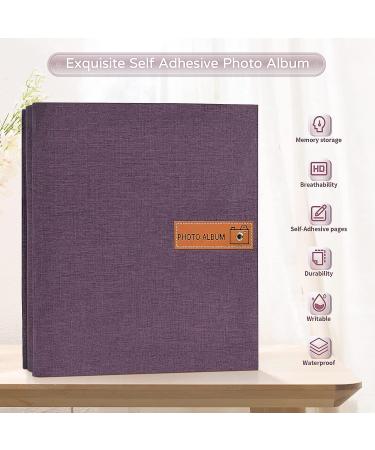 Popotop Large Self-Adhesive Photo Album | Scrapbook DIY Gift for Mom, Family, Baby, Wedding | 40 Pages, Metal Pen, Plastic Board | Dark Purple 11.5 x 10.6 - Buy Online on GoSupps.com