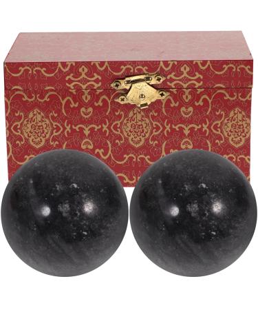 Healeeved Chinese gifts 2 pieces older fitness rehabilitation ball natural jade fitness ball solid ball r hand exercise balls geometric shapes physical massage muscle roller