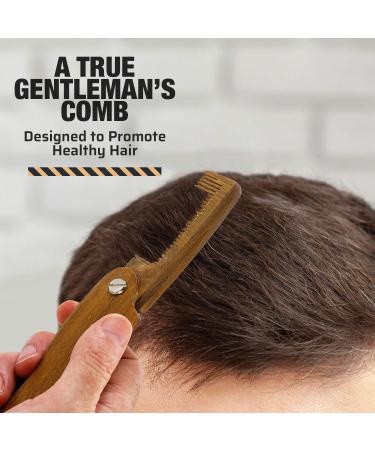 Folding Wooden Comb - 100% Solid Beech Wood - Fine Tooth Pocket Sized Comb for Men - Travel Friendly Hair Brush - Buy Online on GoSupps.com