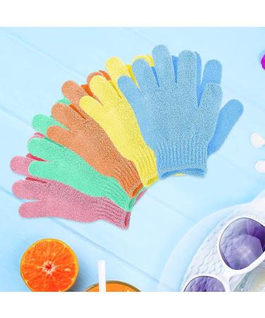 Sibba Exfoliating Gloves - 5 Pairs Natural Loofah Shower Scrub Gloves for Body & Face - Dead Skin Remover Bath Gloves for Women & Men - Buy Online on GoSupps.com