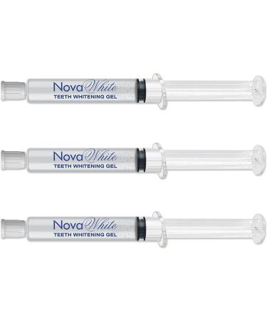 NovaWhite 22% Carbamide Peroxide Teeth Whitening Gel Syringes - 3cc (3 Pack) | Includes 2 Mouth Trays | Remove Stains & Whiten Teeth | Refill Syringe - Buy Online on GoSupps.com