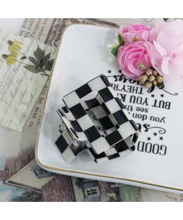 4pcs Checkered Hair Claw Clips - Square Checker Barrettes for Girls & Women | Non Slip Hair Jaw Clips Hair Accessories - Buy Online on GoSupps.com