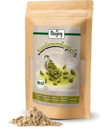 Biojoy Ground Organic Cardamom Pods (250g) Green Cardamom Powder (Elettaria cardamomum) - Buy Online on GoSupps.com