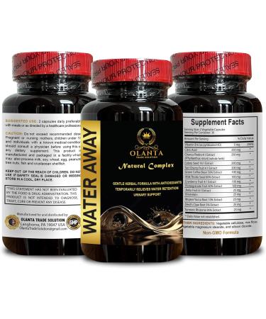 Water Away Supplement - Fast Acting Bloating Relief & Herbal Diuretic Pills | 60 Capsules for Water Retention & Flushing - Buy Online on GoSupps.com